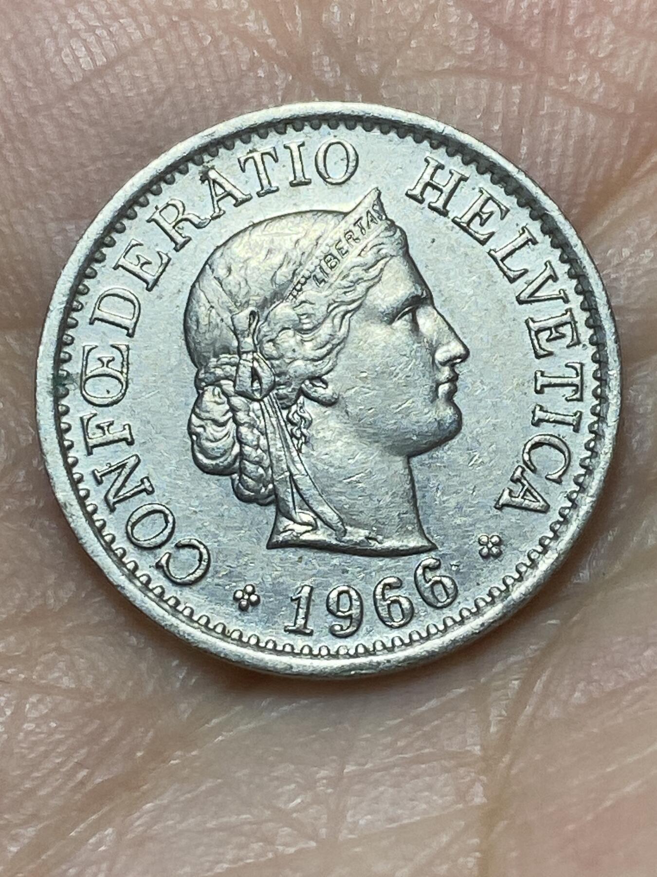 2026年第二十七场(总第一百九十六场）外国好品散币场(免佣金) 瑞士🇨🇭1966年10拉彭(第二版，B标伯尔尼造)