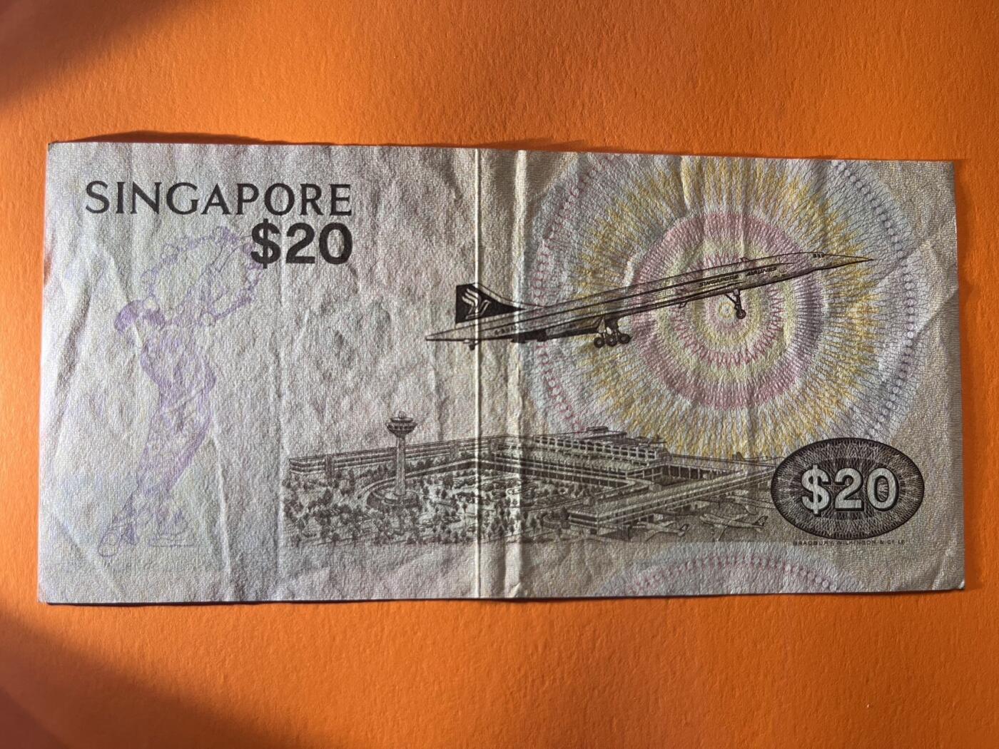 世界各国纸币拍卖 新加坡鸟20元 实物图