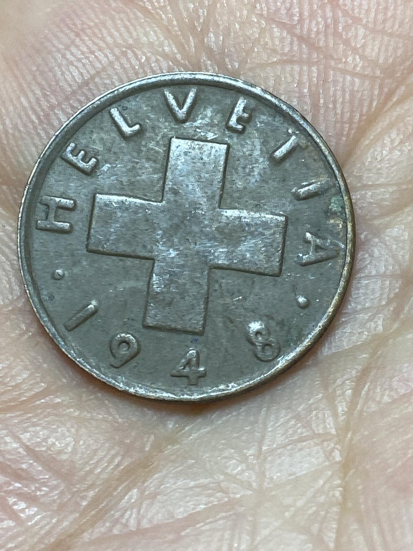 2026年第二十七场(总第一百九十六场）外国好品散币场(免佣金) 瑞士🇨🇭1948年2拉彭(第五版，B标伯尔尼造，首发年)