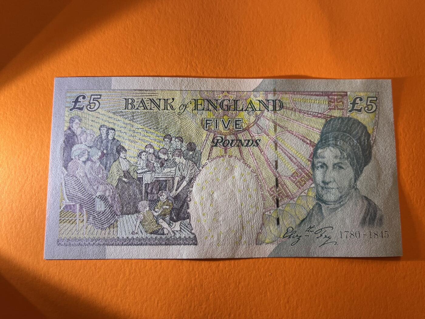 世界各国纸币拍卖 英国5英镑 实物图