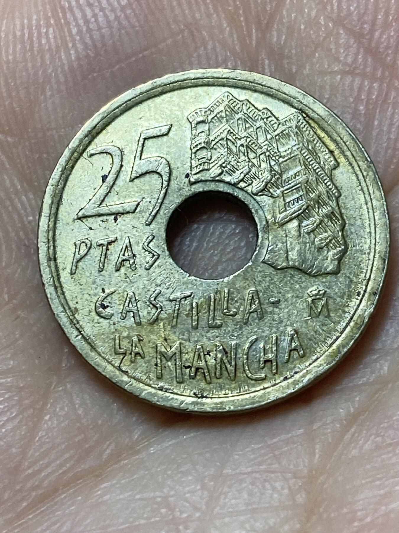 2026年第二十七场(总第一百九十六场）外国好品散币场(免佣金) 西班牙🇪🇸1996年25比塞塔(卡斯蒂利亚–拉曼恰自治区纪念币)