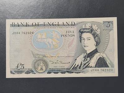 2月15号晚上8点 外国纸币自动截拍第26场 - 英格兰D序列 5英镑(David H.F.S签字) 新品