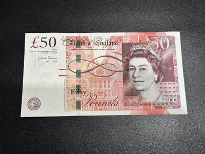 《外钞收藏家》第六百一十一期（农历新年第一场/快递恢复正常再发货）（长期征集拍品、欢迎藏友们联系合作） - 2010年英国F序列50镑 全新UNC 无47