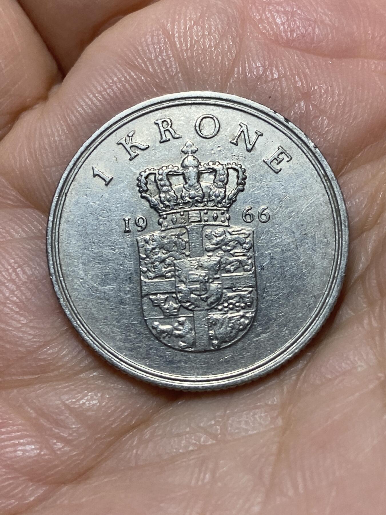 2026年第二十六场(总第一百九十五场）外国好品散币场(免佣金) 丹麦🇩🇰1966年1克朗(弗雷德里克九世第三版，C; S版)