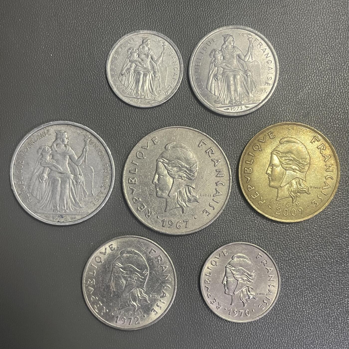 回流0301 法属新喀里多尼亚钱币 硬币一套8枚