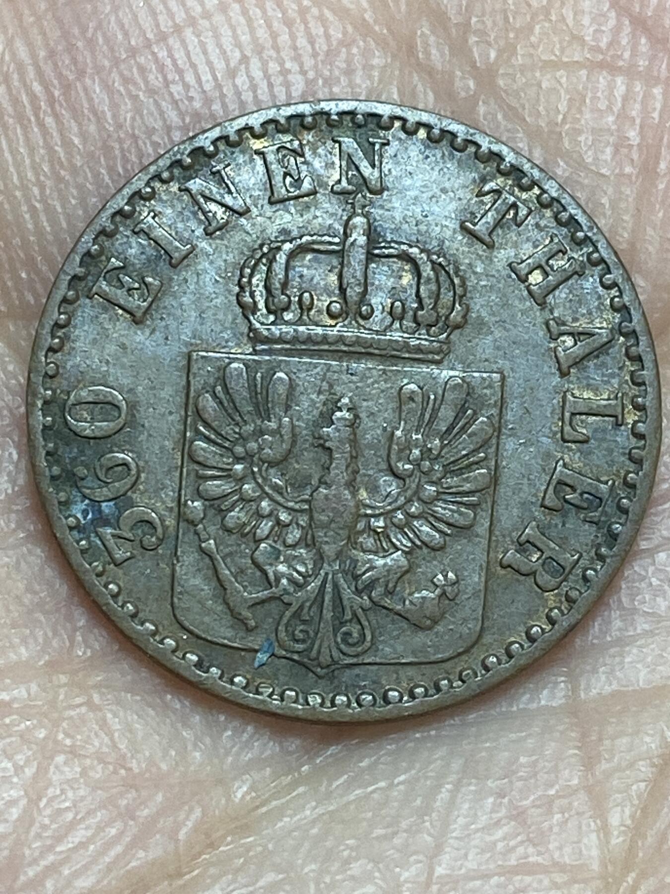 2026年第二十八场(总第一百九十七场）新春初七特拍场(佣金3%最低1元) 德意志邦国–普鲁士王国1863年1芬妮(等值1/360泰勒，威廉一世时期，A标柏林造)