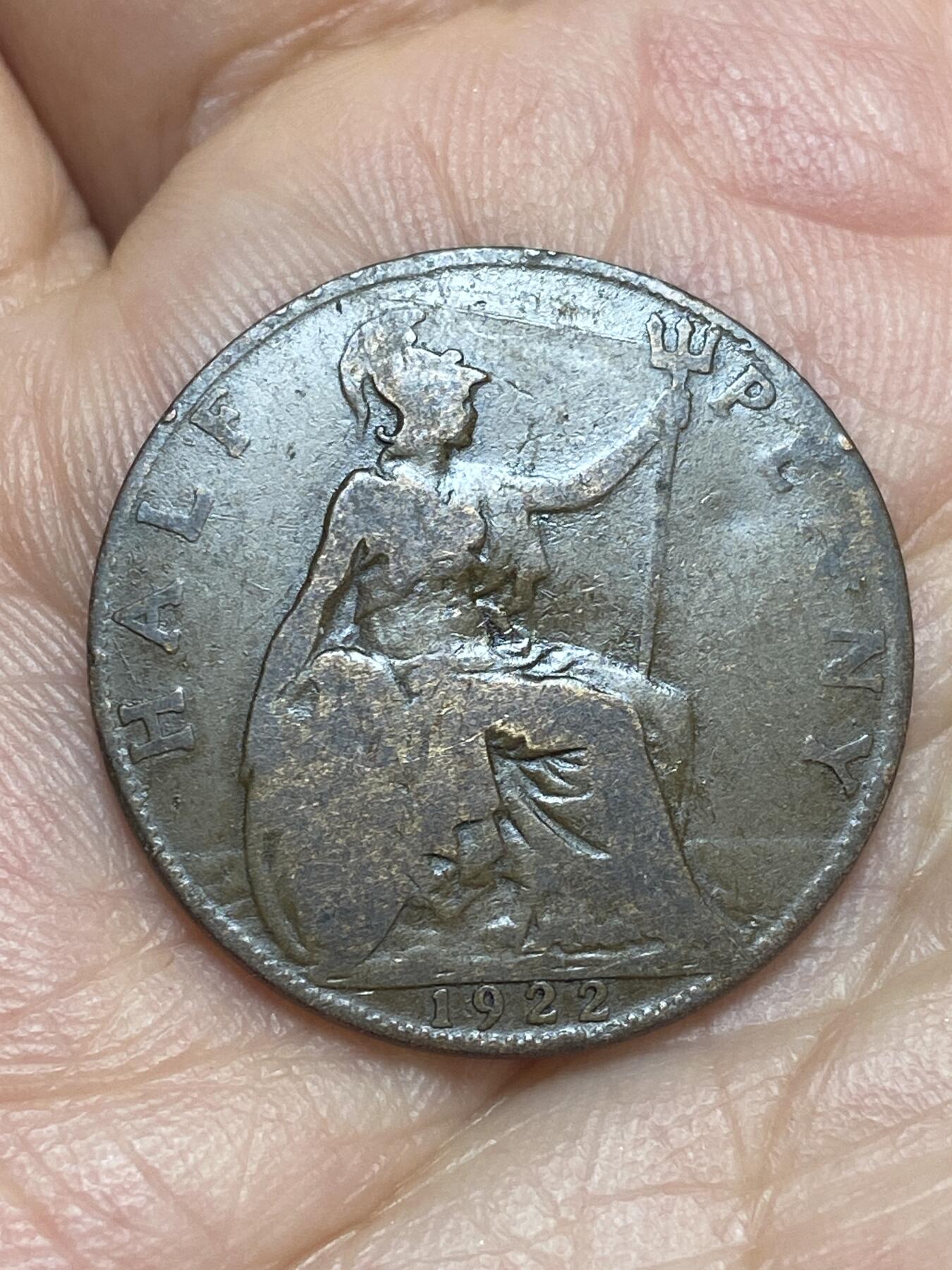 2026年第二十八场(总第一百九十七场）新春初七特拍场(佣金3%最低1元) 英国🇬🇧1922年半便士(乔治五世第一版)