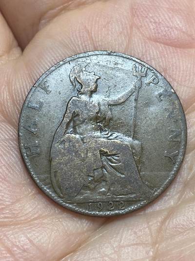 2026年第二十八场(总第一百九十七场）新春初七特拍场(佣金3%最低1元) - 英国🇬🇧1922年半便士(乔治五世第一版)