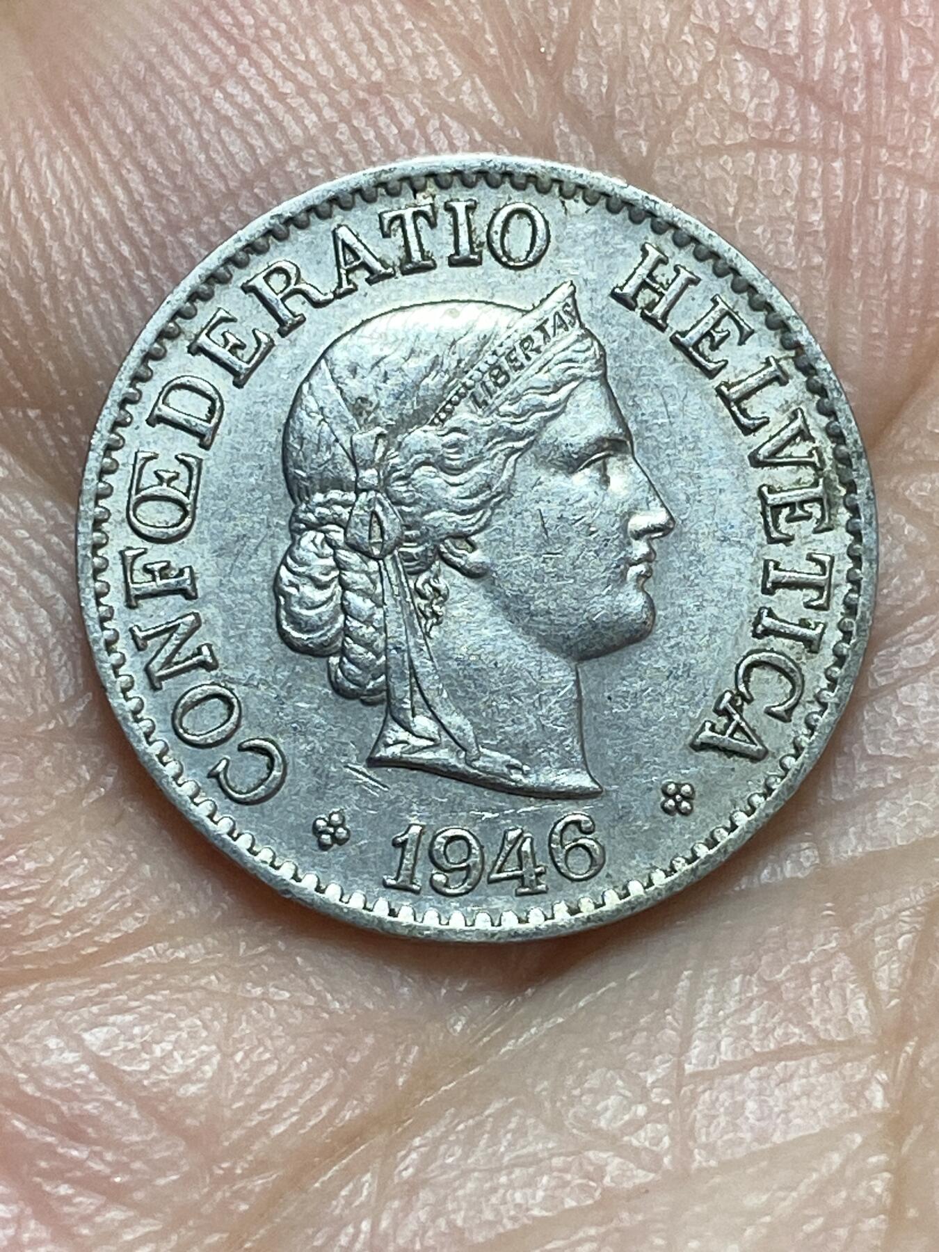 2026年第二十八场(总第一百九十七场）新春初七特拍场(佣金3%最低1元) 少见早期年份–瑞士🇨🇭1946年10拉彭(第二版，B标伯尔尼造)