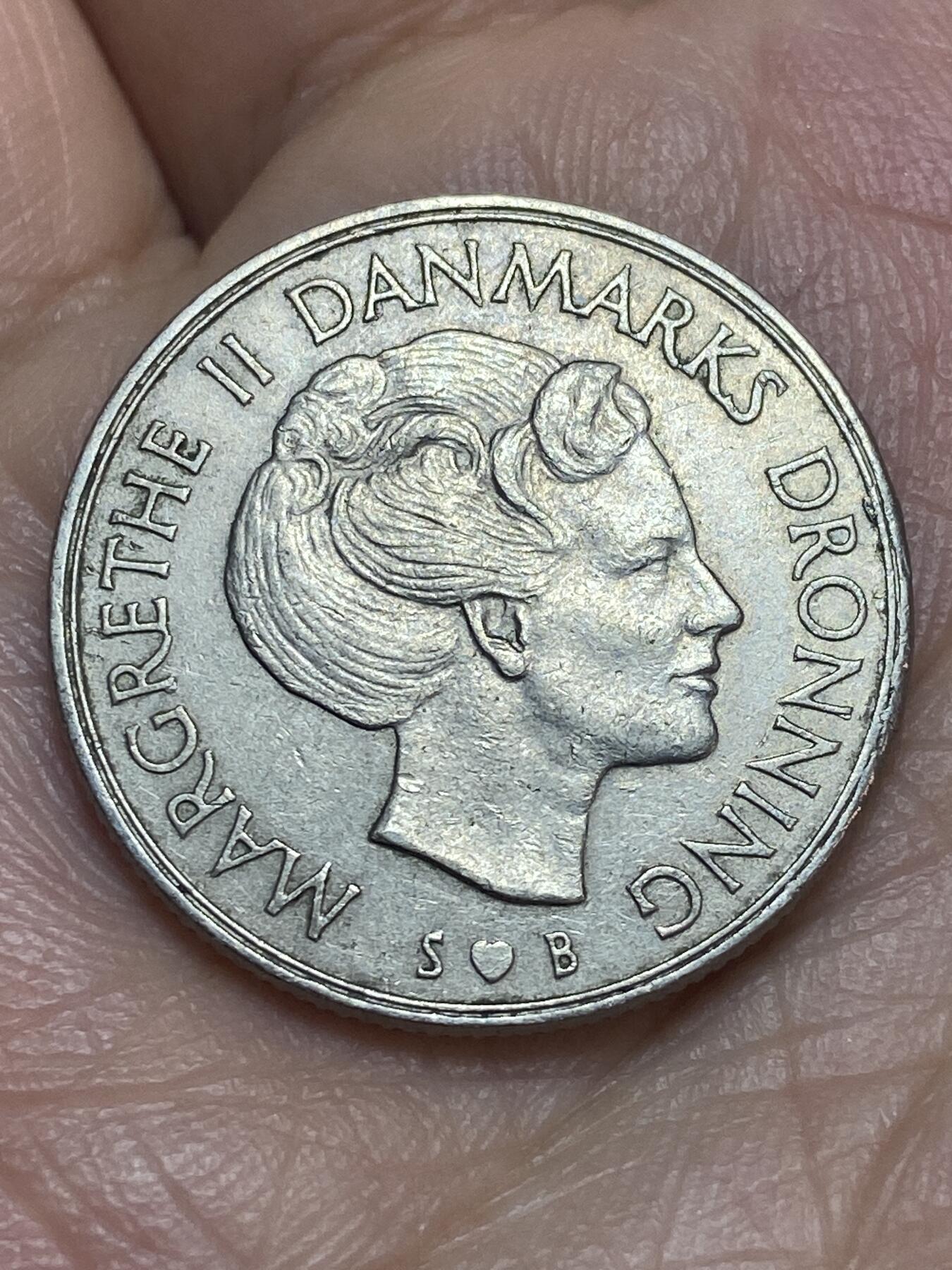 2026年第二十八场(总第一百九十七场）新春初七特拍场(佣金3%最低1元) 丹麦🇩🇰1973年1克朗(玛格丽特二世第一版，S; B版)