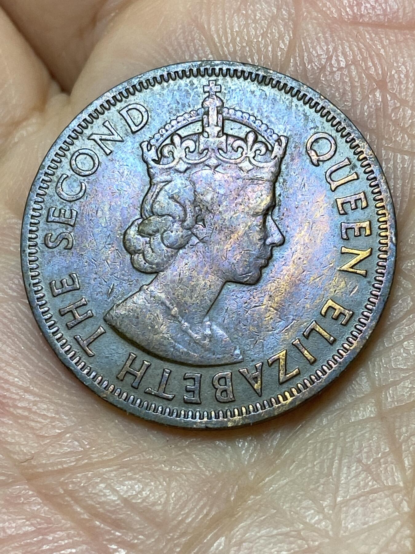 2026年第二十七场(总第一百九十六场）外国好品散币场(免佣金) 英属塞浦路斯1955年5米利姆(伊丽莎白二世青年带冠，首发年仅发行2年)