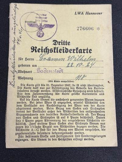 西秦中古拍卖第七十七期 2026马年新春专场 本场拍品年初九发出 - 不忘历史 德三 1942年 物资购买凭证 