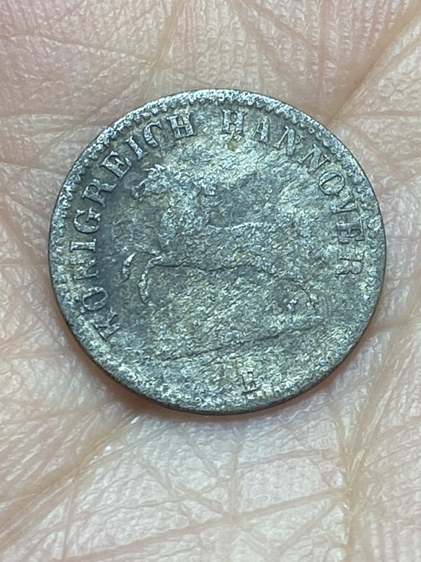 2026年第二十八场(总第一百九十七场）新春初七特拍场(佣金3%最低1元) 德意志邦国-汉诺威王国1858年1/2格罗申银币(等值1/60泰勒，汉诺威末代国王格奥尔格五世时期，也是英国维多利亚女王最年长的堂弟只比维多利亚晚出生3天，首发年，222银)