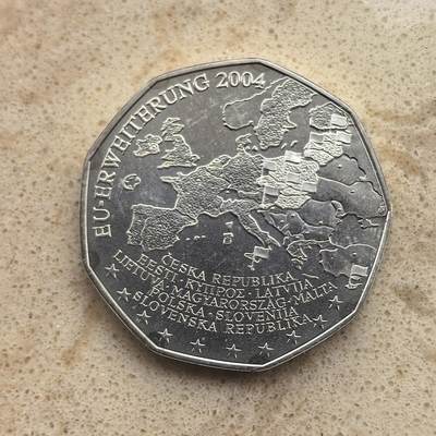 道一币馆币章第一百六十五场 - 奥地利2004年欧盟东扩5欧元银币  19g 800s