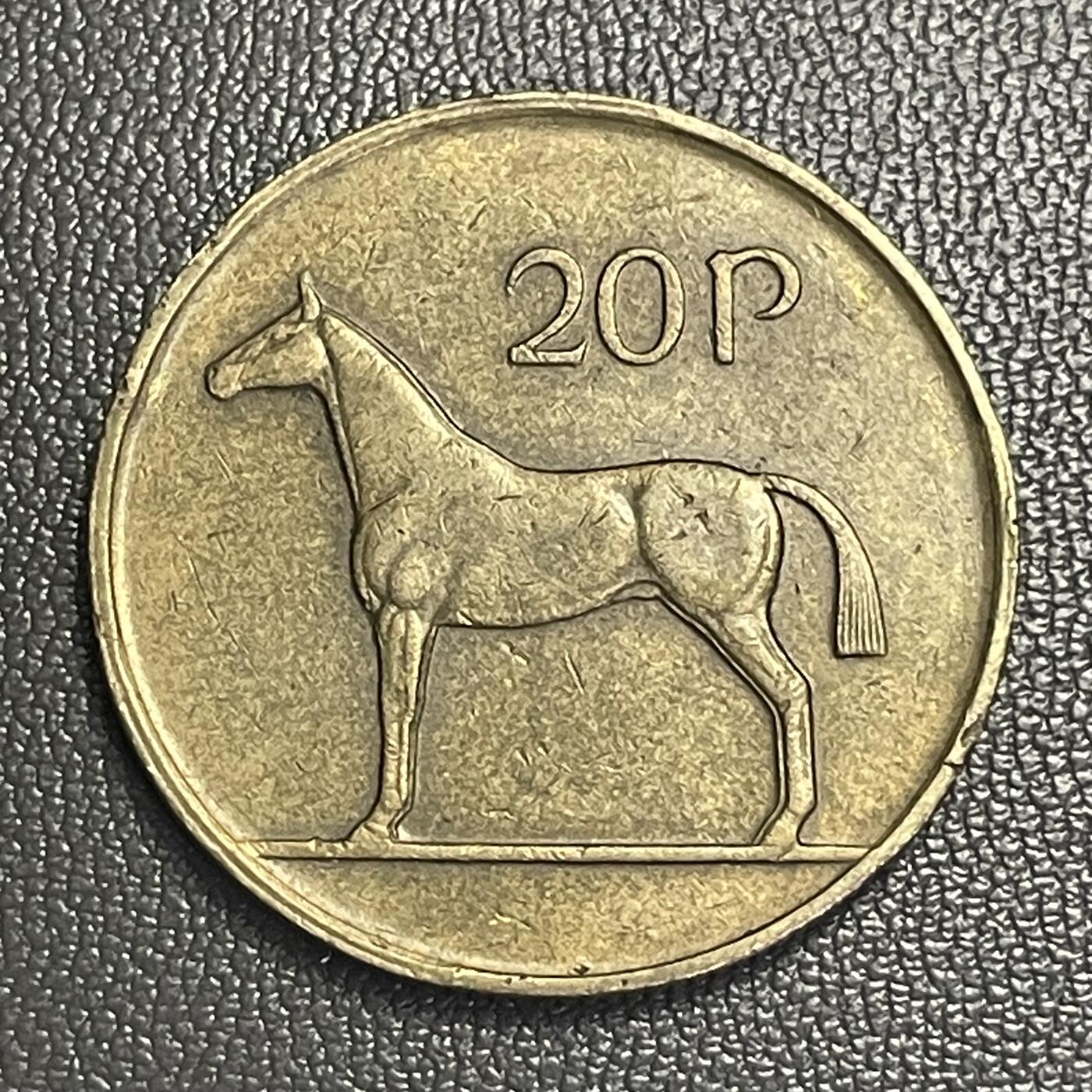 回流0301  爱尔兰1986年20便士铜币（马版）