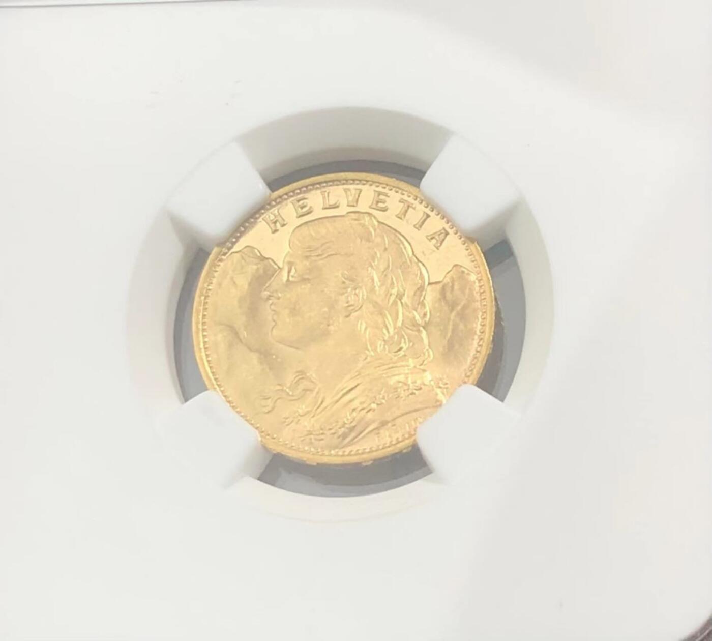镜面PL瑞士1930年20法郎金币NGC-MS65PL