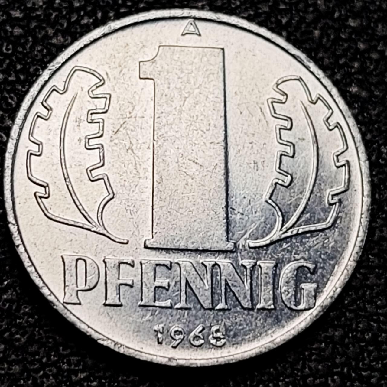 泉币菌-第190场-本场拍品多 请提前出价 （年后发货） 1968年 德意志民主共和国 (东德)1芬尼硬币(铁锤和圆规)