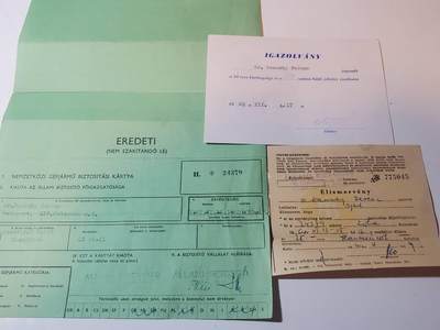 韵星假日军品类拍卖第41期 -- Rimey Holidays Militaria Auction 41 - 匈牙利人民共和国资深汽车协会会员Danszky Ferenc博士 汽车协会十年荣誉证章证书 个人保险 登记册一套