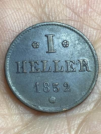 2026年第二十八场(总第一百九十七场）新春初七特拍场(佣金3%最低1元) - 德意志邦国，黑森–达姆施塔特1852年1赫勒(路德维希三世时期，达姆施塔特造)
