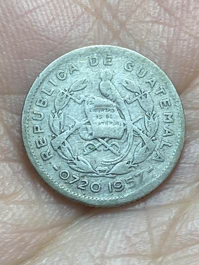 2026年第二十八场(总第一百九十七场）新春初七特拍场(佣金3%最低1元) - 危地马拉🇬🇹1957年5分银币(树版第二版关门年，720银)