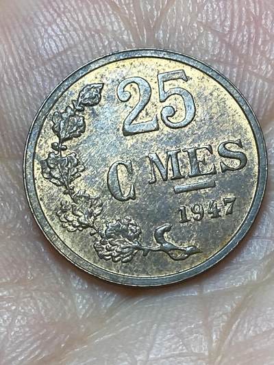 2026年第二十七场(总第一百九十六场）外国好品散币场(免佣金) - 卢森堡🇱🇺1947年25分(第七任大公夏洛特夫人时期，第四版关门年仅发行2年)