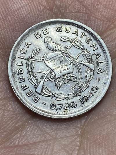 2026年第二十八场(总第一百九十七场）新春初七特拍场(佣金3%最低1元) - 危地马拉🇬🇹1949年10分银币(图腾版第一版首发年，720银)