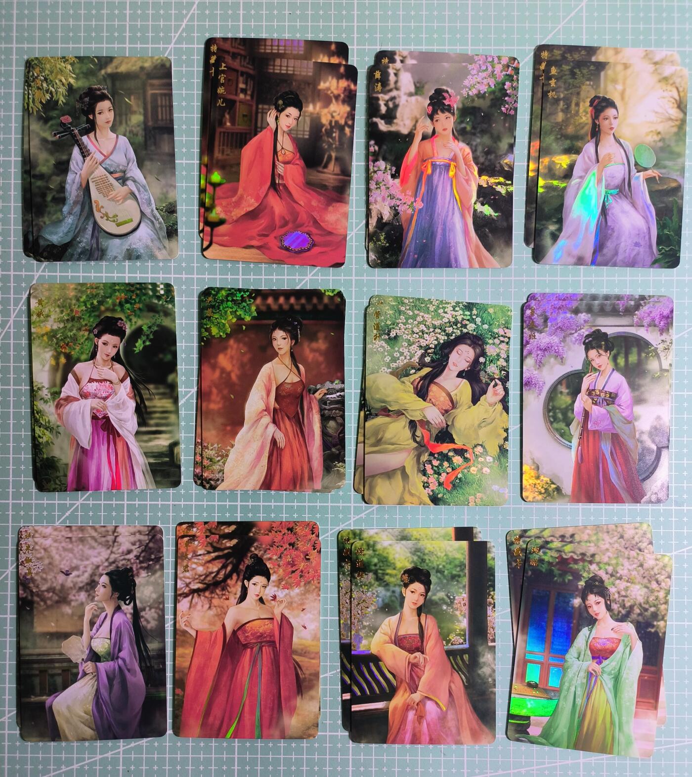 第22期  恭喜发财·万事如意·马年大吉 初五截拍(持续收拍品中…) 【彩闪】卡将文创《十二才女》全套 双服饰+特藏 共24张(未拆封)