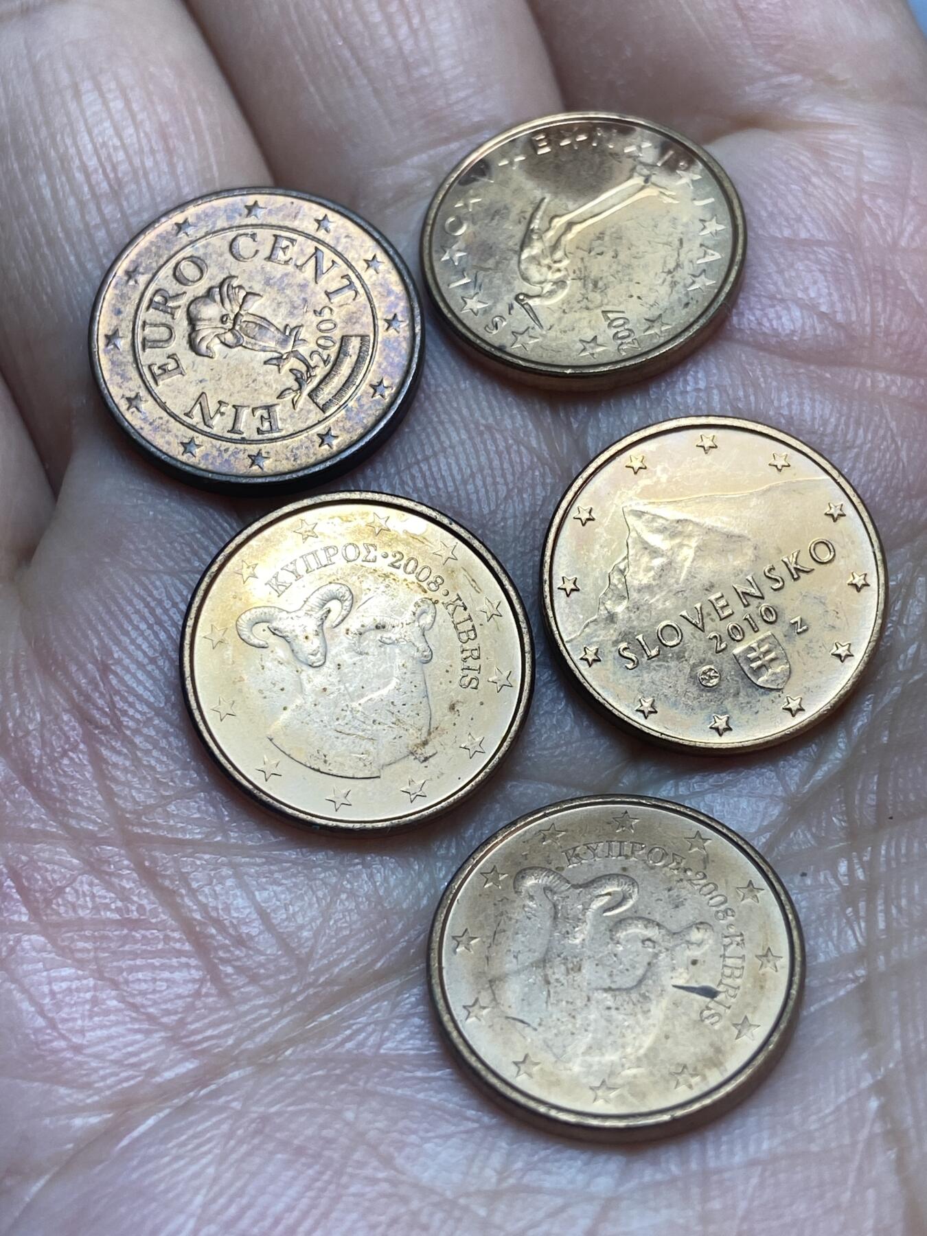 2026年第二十八场(总第一百九十七场）新春初七特拍场(佣金3%最低1元) 欧洲各国各年份1欧分5枚(奥地利🇦🇹、塞浦路斯🇨🇾、斯洛伐克🇸🇰、斯洛文尼亚🇸🇮)