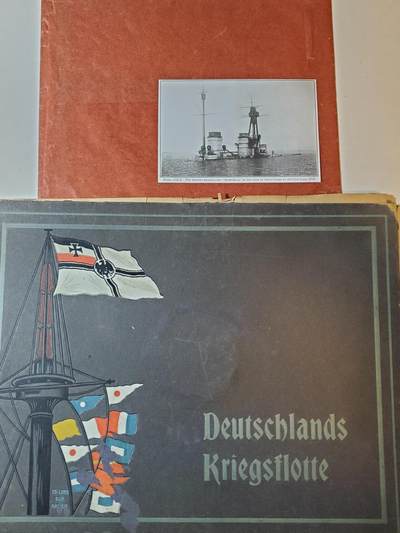 韵星假日军品类拍卖第41期暨阮富桥大校专场 -- Rimey Holidays Militaria Auction 41 & Senior Colonel Nguyen Phu Kieu Collection  - 帝国战舰年鉴+战舰原照片（非后洗 带有原相馆印章和原油纸袋，保存很好） -- 1900-1918德意志帝国官方出版 彩图收录了主要的战舰 研究收藏价值军邮战舰迷 军迷历史研究必备 距今100年 