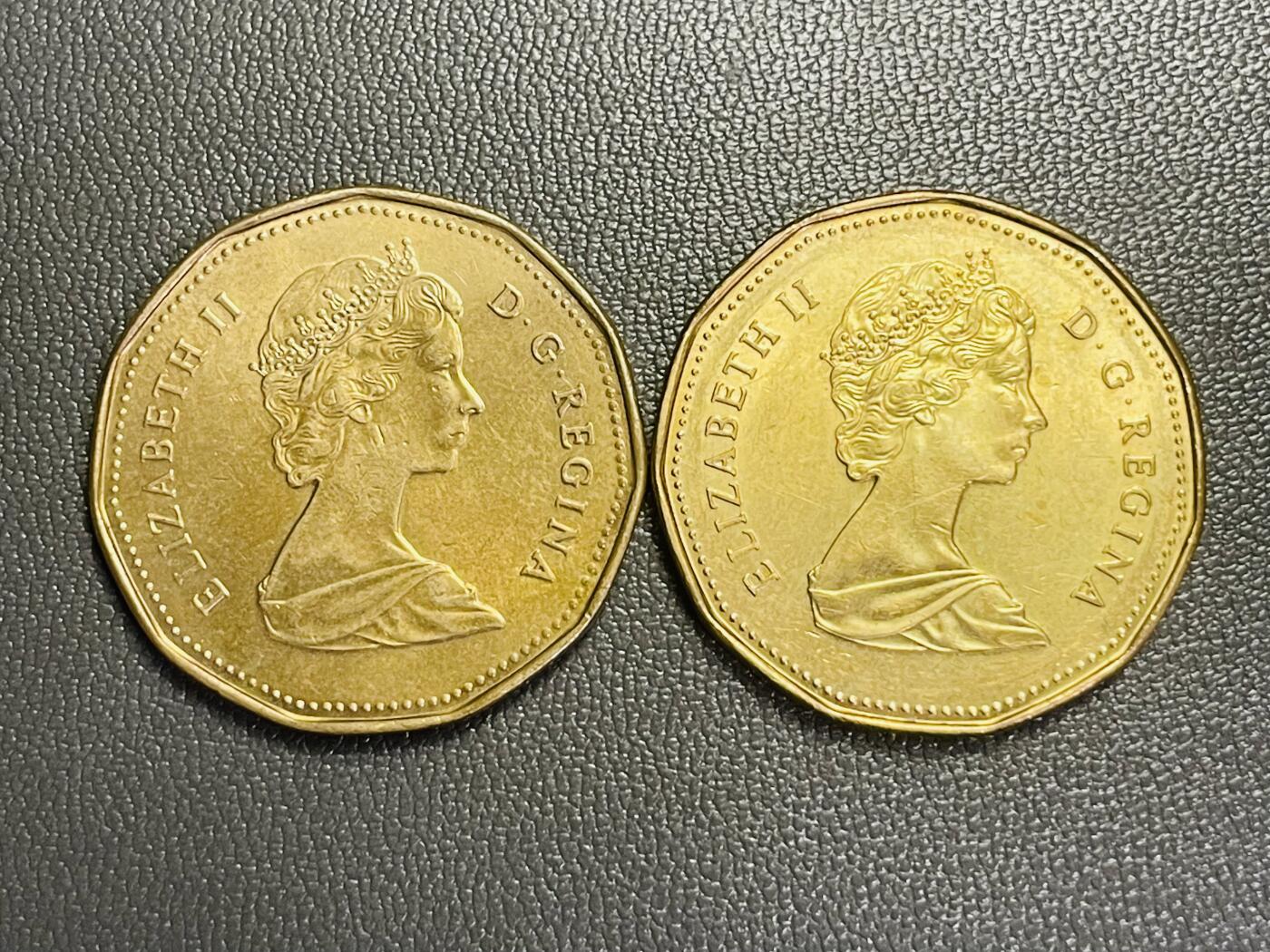 回流0301 加拿大1988年1元两枚 潜鸟