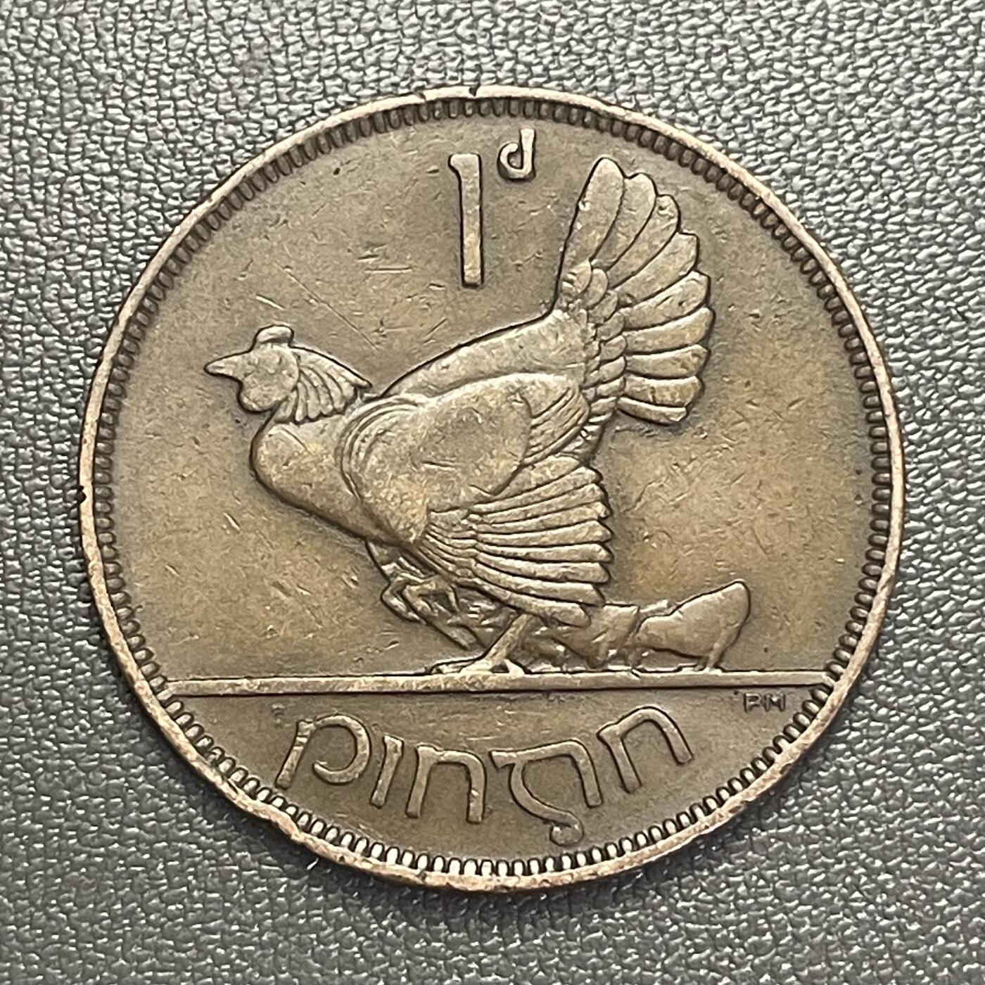 回流0301 爱尔兰1931年1便士铜币 母鸡