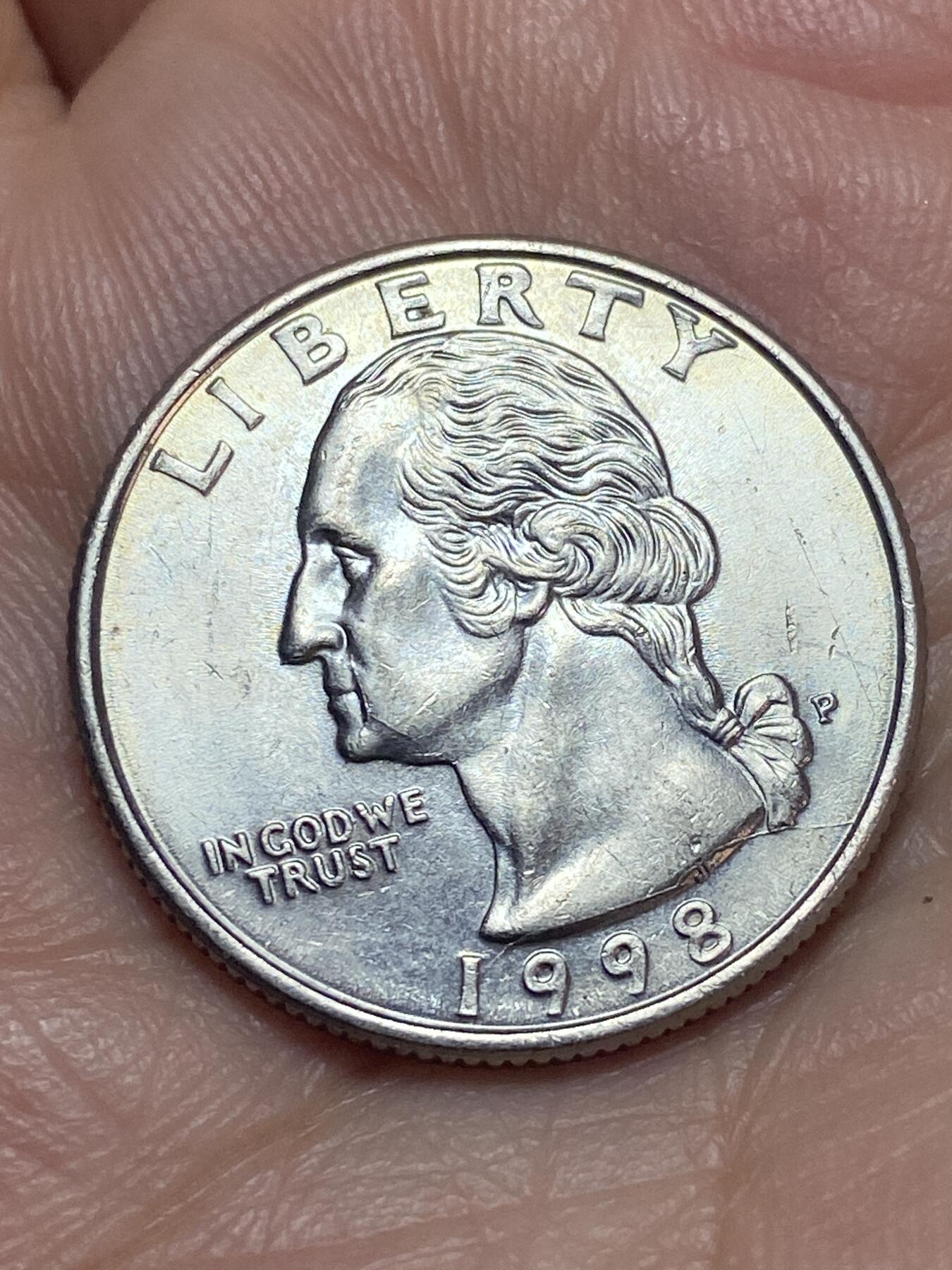 2026年第二十八场(总第一百九十七场）新春初七特拍场(佣金3%最低1元) 美国🇺🇸1998年1/4元(华盛顿1/7元第三版，P标费城造)