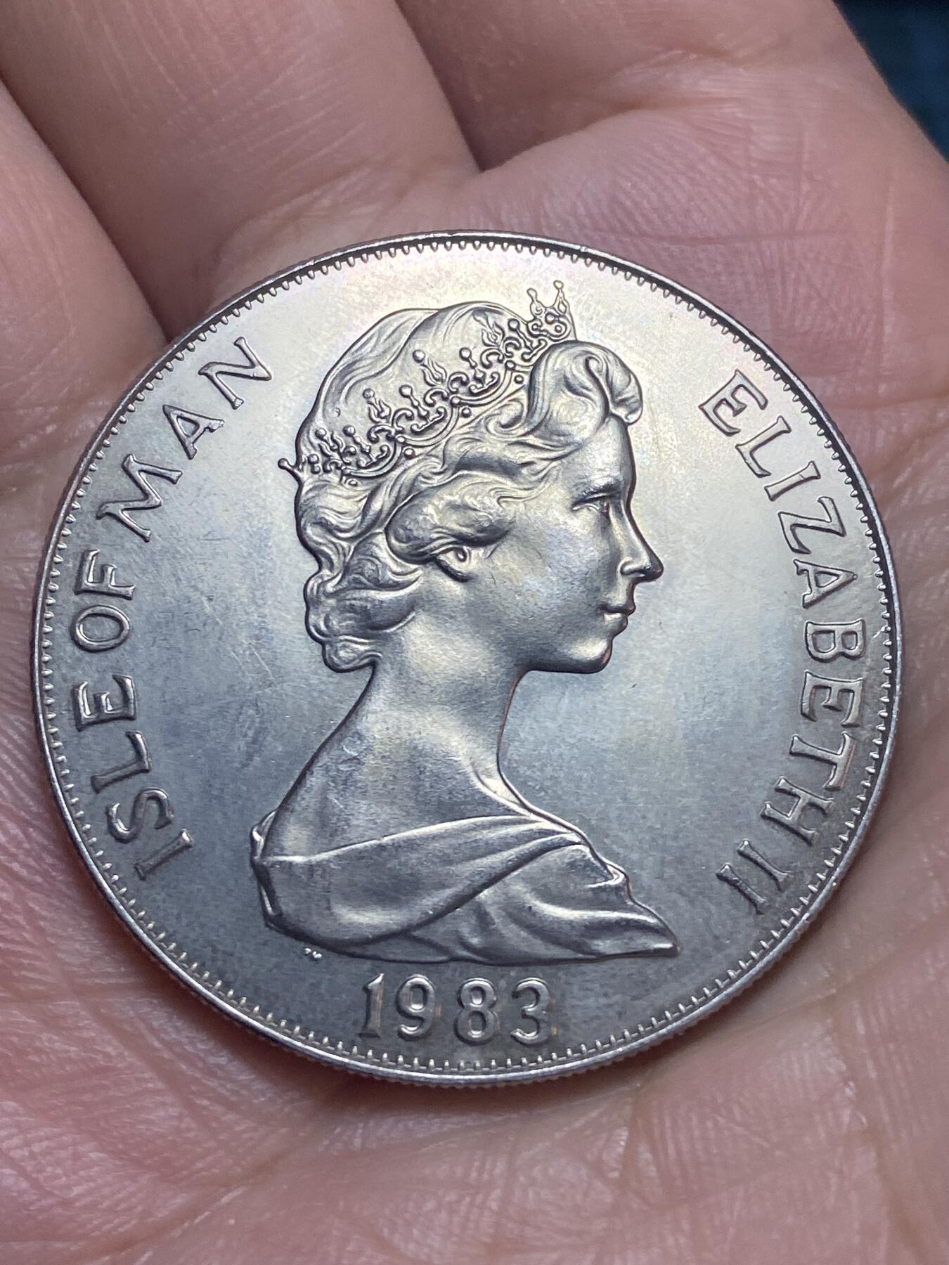 2026年第二十八场(总第一百九十七场）新春初七特拍场(佣金3%最低1元) 少见品种–英属马恩岛🇮🇲1983年1克朗(载人飞行200周年系列纪念币–气球)