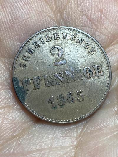 2026年第二十八场(总第一百九十七场）新春初七特拍场(佣金3%最低1元) - 德意志邦国，萨克森–迈宁根公国1865年2芬尼(伯恩哈德二世时期)