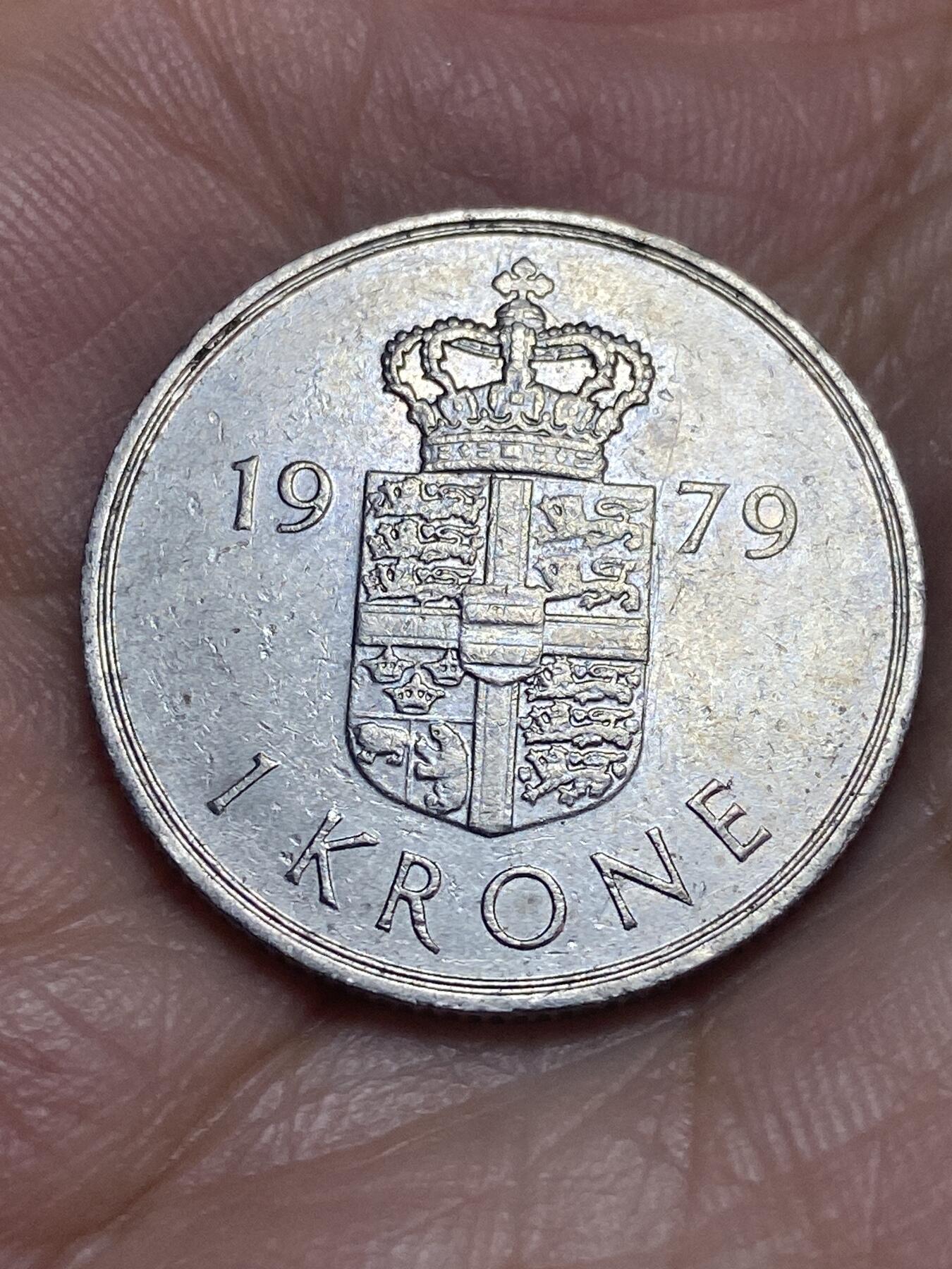 2026年第二十八场(总第一百九十七场）新春初七特拍场(佣金3%最低1元) 丹麦🇩🇰1979年1克朗(玛格丽特二世第二版，B; B版，首发年仅发行3年)