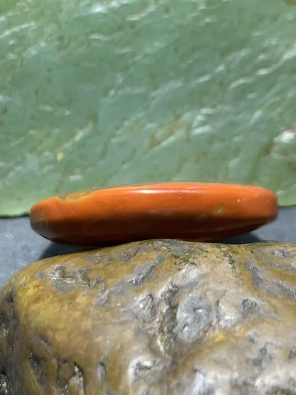 精美冰飘心天眼纹高玉化战国红玛瑙牌子，吊坠一个，