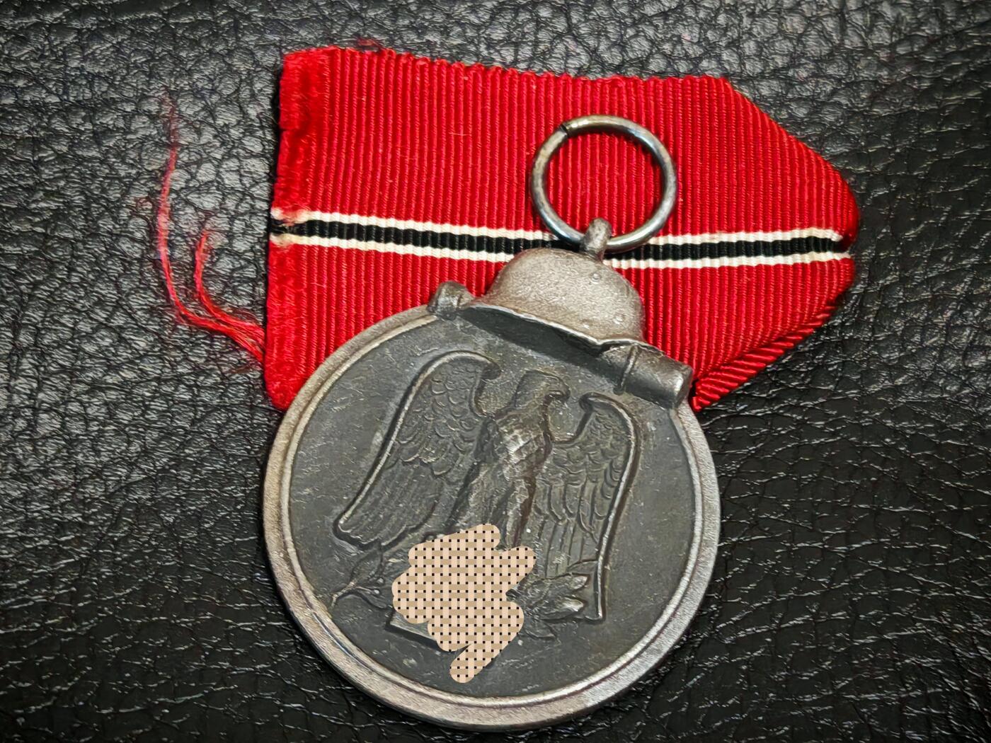 时顺第二十九拍(新年大拍) 二战时期东线作战奖章，俗称冻肉，锌制，表面无锌气泡，原绶带