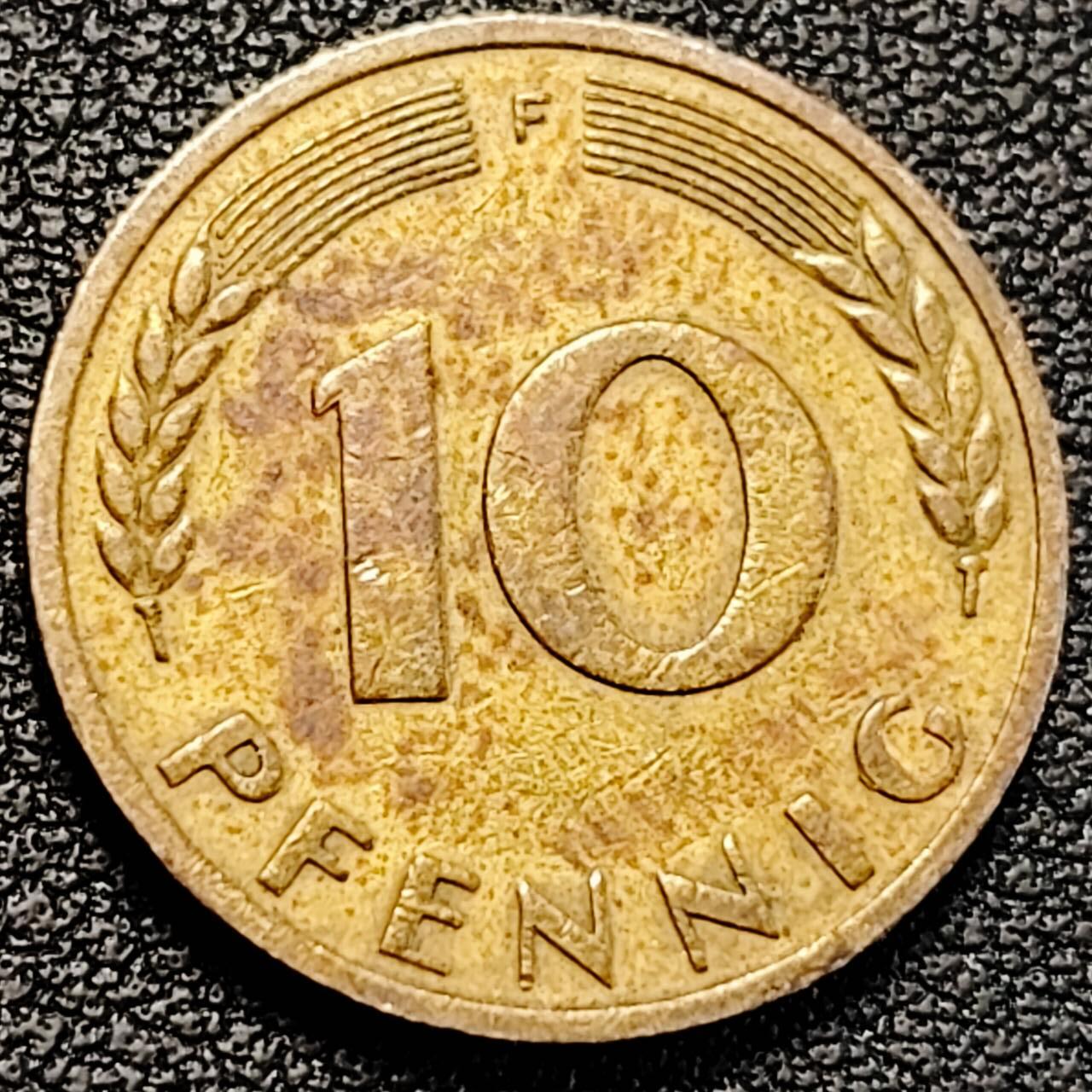 泉币菌-第190场-本场拍品多 请提前出价 （年后发货） 1950年 联邦德国 10芬尼 21.5mm 