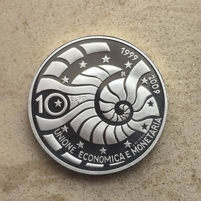 道一币馆币章第一百六十五场 - 圣马力诺2009年加入欧洲货币联盟10周年10欧元银币 22g 925s