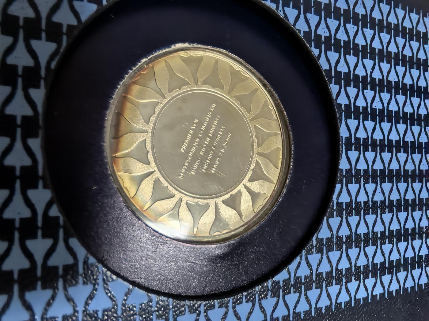 长老汇马年精选第一场拍卖 1976法国协和号超音速客机巴黎——里约热内卢航线邮币封，含1枚20克925银章，外网50欧元以上