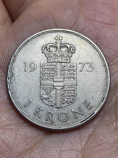 2026年第二十八场(总第一百九十七场）新春初七特拍场(佣金3%最低1元) - 丹麦🇩🇰1973年1克朗(玛格丽特二世第一版，S; B版)