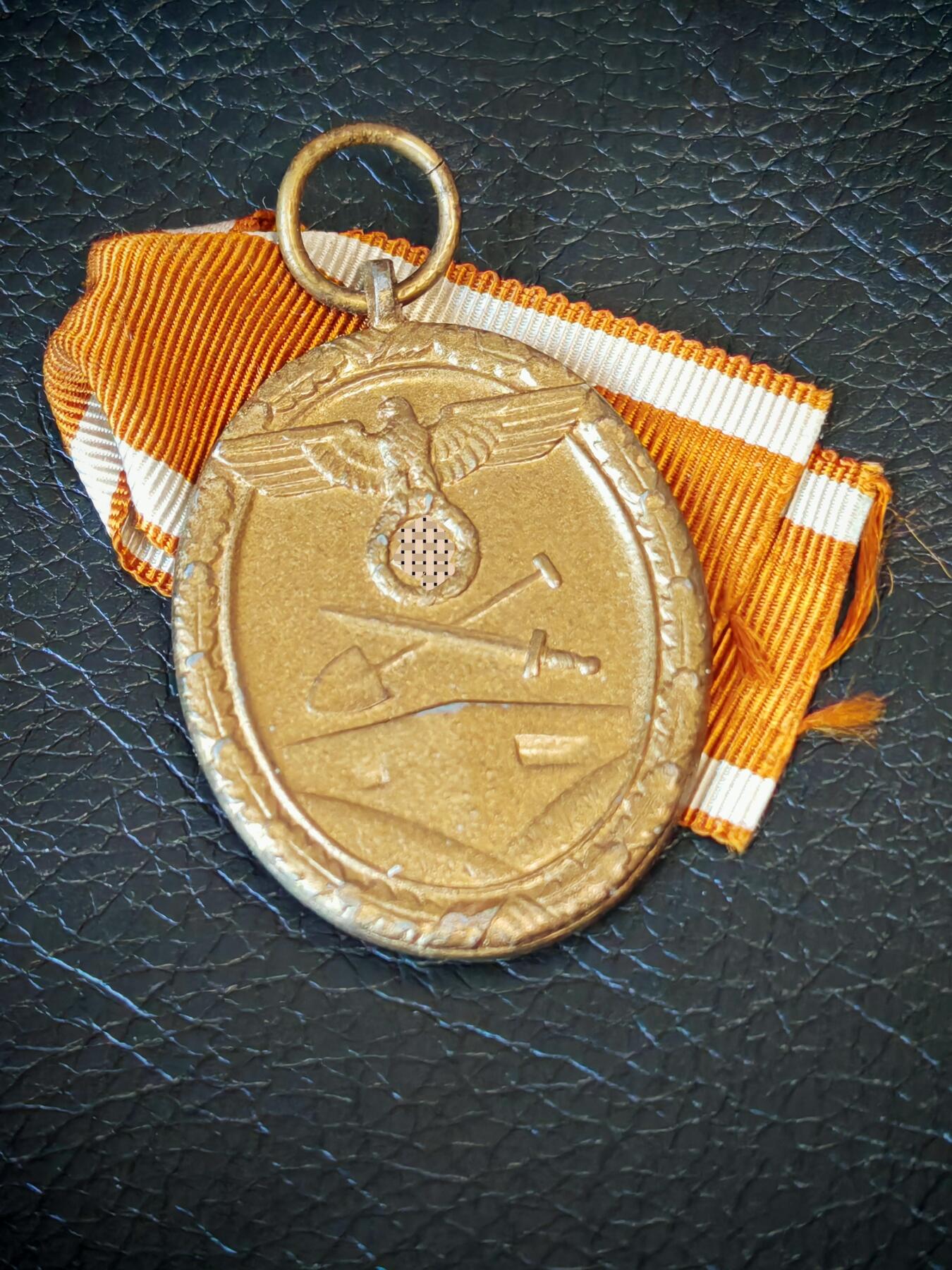 时顺第二十九拍(新年大拍) 二战时期大西洋堡垒防线建筑者奖章，锌镀铜，绶带复刻