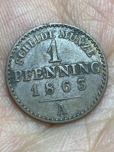 2026年第二十八场(总第一百九十七场）新春初七特拍场(佣金3%最低1元) - 德意志邦国–普鲁士王国1863年1芬妮(等值1/360泰勒，威廉一世时期，A标柏林造)