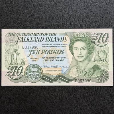 ＜星葵🌻钱币社＞非全新纸币场第70期·3月1日发货 - UNC 福克兰群岛2011年女王10镑纸币