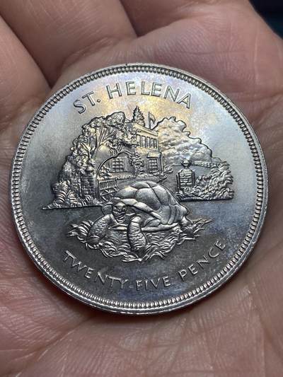 2026年第二十八场(总第一百九十七场）新春初七特拍场(佣金3%最低1元) - 英属圣赫勒拿🇸🇭1977年25便士(伊丽莎白二世登基25周年银禧纪念币)