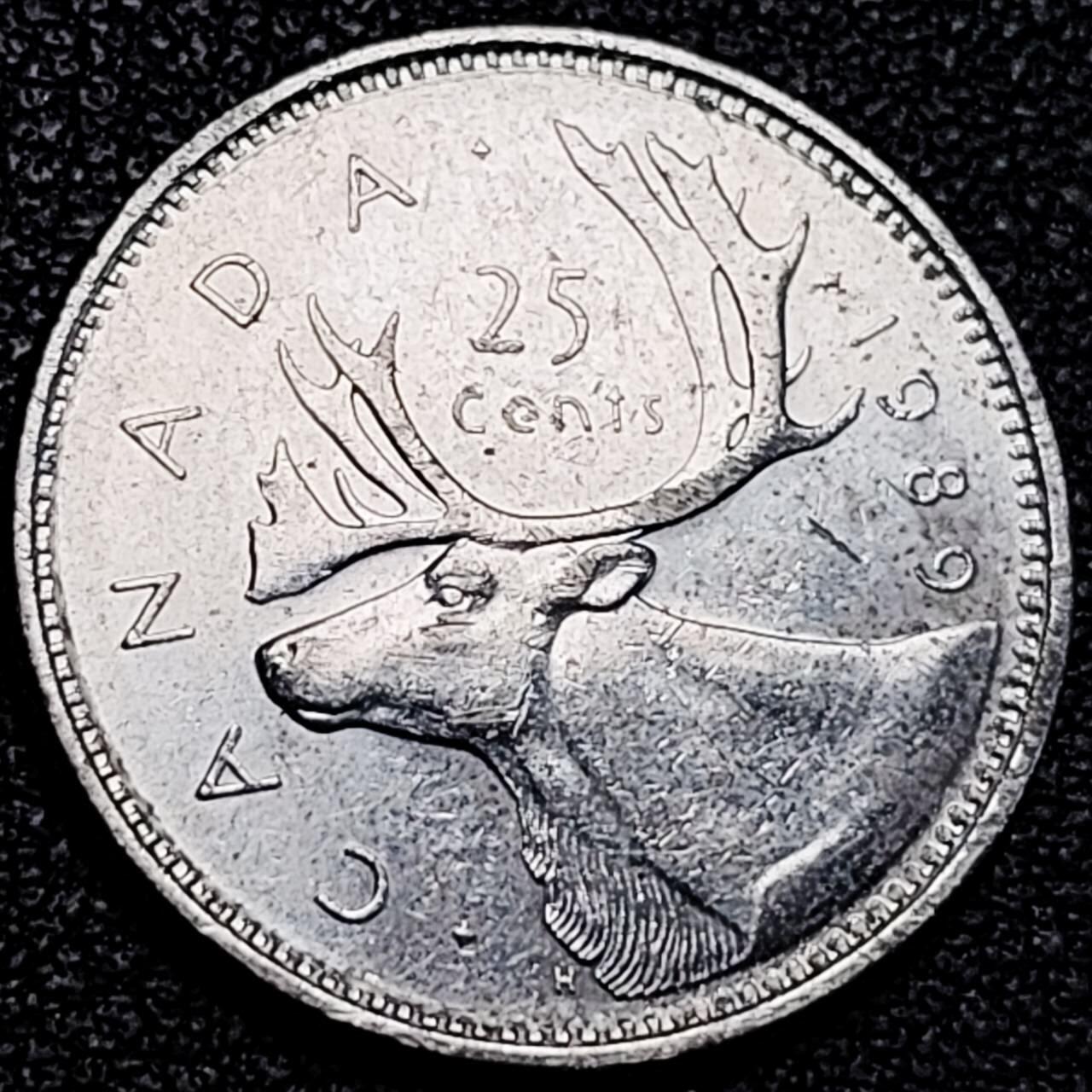 泉币菌-第190场-本场拍品多 请提前出价 （年后发货） 1989年 加拿大25分 女王像 23.88mm