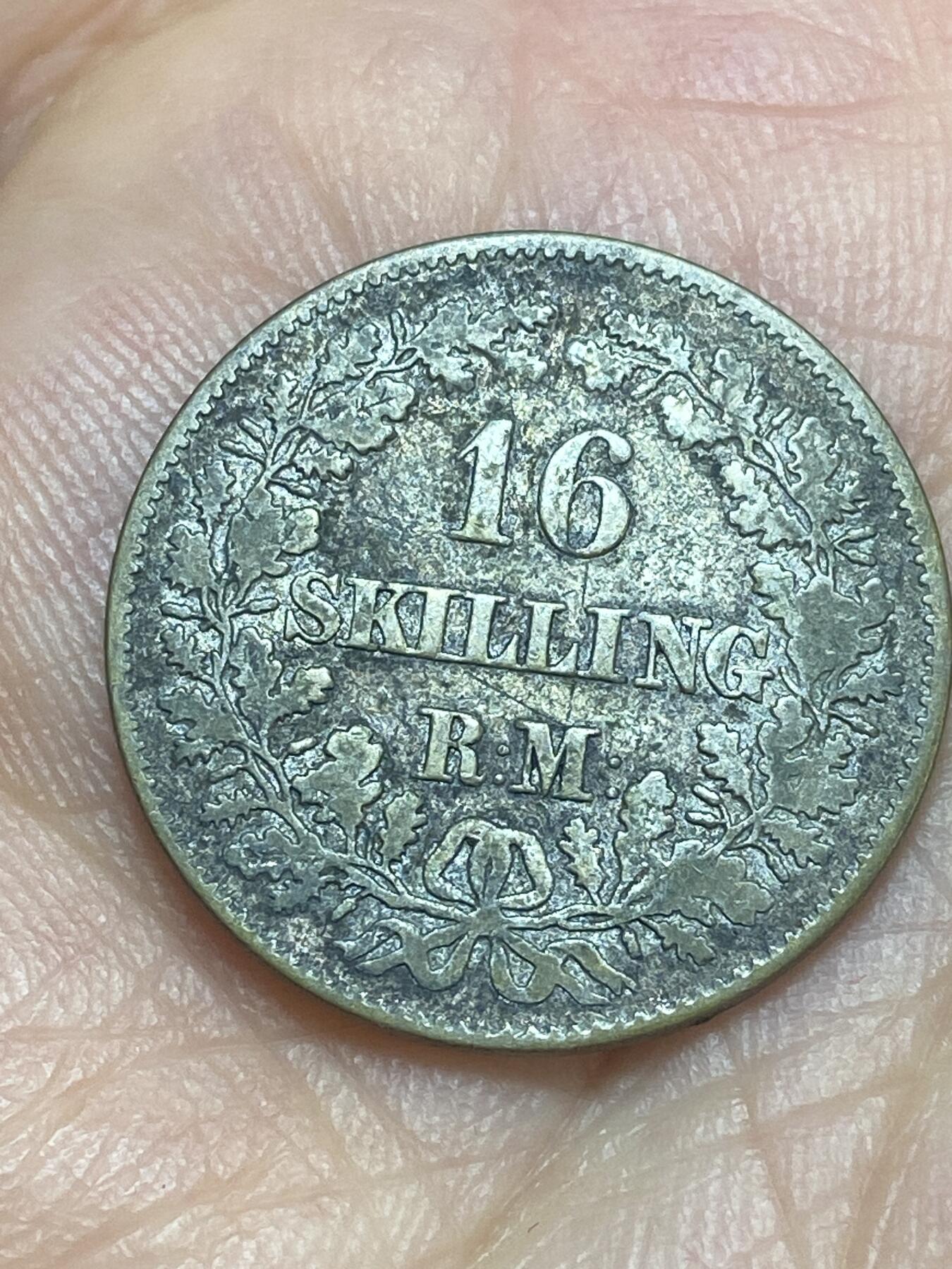 2026年第二十八场(总第一百九十七场）新春初七特拍场(佣金3%最低1元) 少见–丹麦🇩🇰1856年16斯基林银币(弗雷德里克七世时期，首发年仅发行3年，齿边版本，500银)