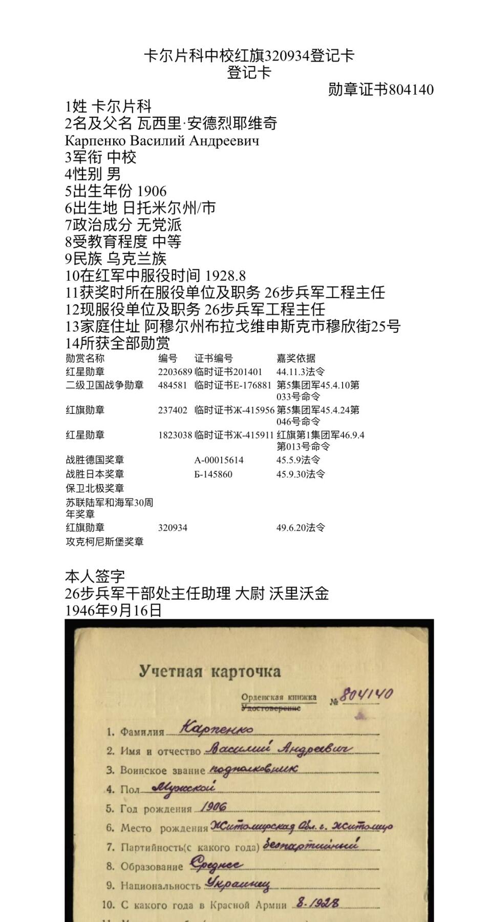 大猫徽章拍卖 第288期 苏联红旗勋章1⃣️ 档案齐全