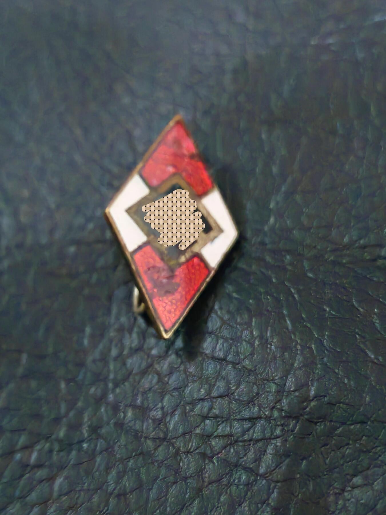 时顺第二十九拍(新年大拍) 青年团证章，铜质珐琅，状态较差