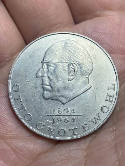 2026年第二十八场(总第一百九十七场）新春初七特拍场(佣金3%最低1元) - 民主德国1973年20马克(民主德国第一任总理奥托·格罗特沃尔纪念币，A标柏林造)